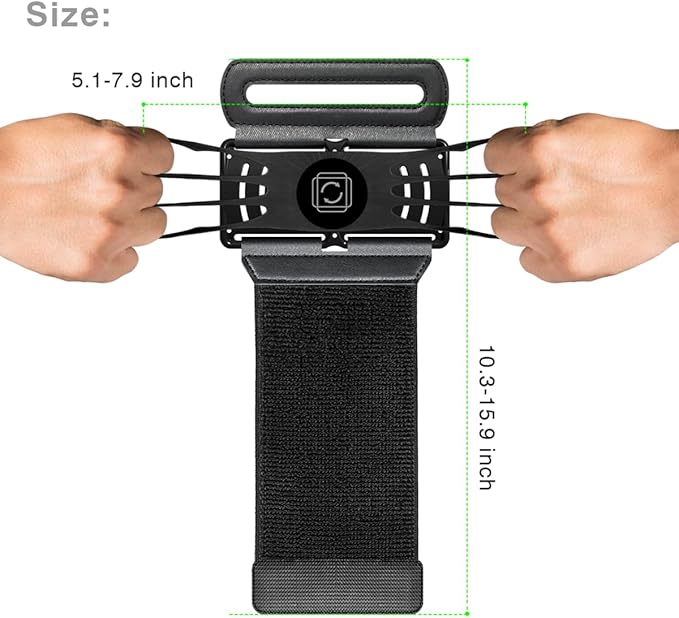 VUP Detachable Cell Phone Running Armband 360°Rotatable for iPhone 16/15/14/13/Pro Max/Pro/Mini/12/11, Fits All 4-6.9 Inch Smartphones, with Key Holder,Phone Holder for Running Hiking Biking (Black)-StrideForce Fitness