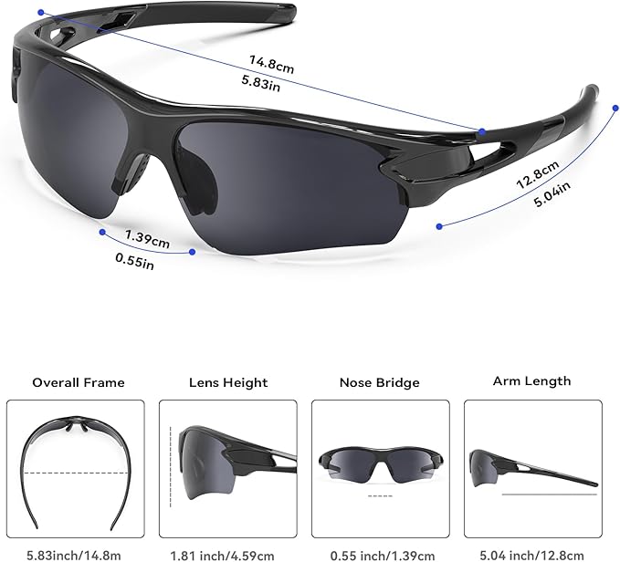 BEACOOL Polarized Sports Sunglasses for Men Women Youth Baseball Fishing Cycling Running Golf Motorcycle Tac Glasses UV400-StrideForce Fitness