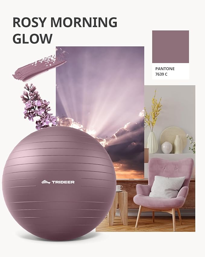 Trideer Yoga Ball – Anti-Burst Exercise Ball for Pregnancy, Office, Birthing, Stretching & Core Workout – Home Gym & Therapy-StrideForce Fitness