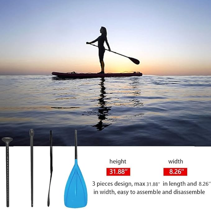 LBW 3 Piece SUP Paddle Board Paddle Floating Portable Paddleboard Accessories Adjustable Double Holes Lock Sturdy & Ergonomic for Surfing Beginner-StrideForce Fitness