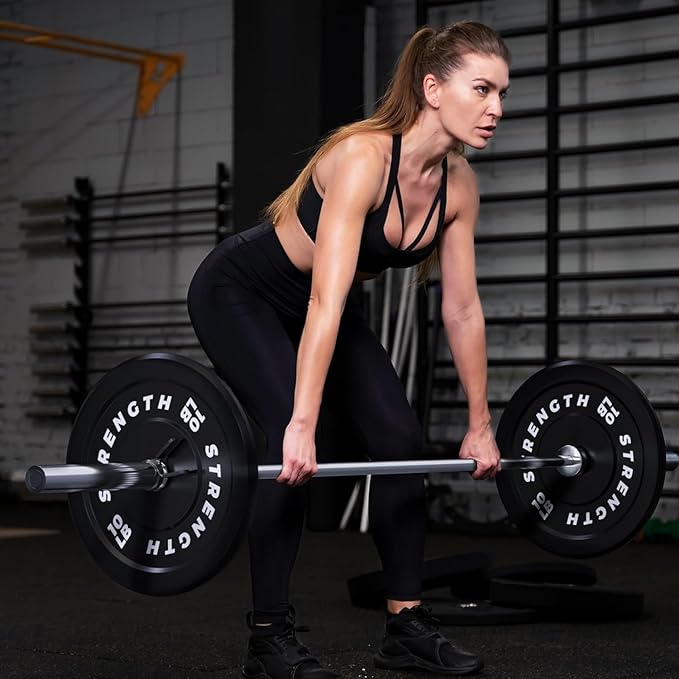 Olympic Rubber Bumper Weight Set - 2 Inch Barbell Plates for Home Gym Strength Training-StrideForce Fitness