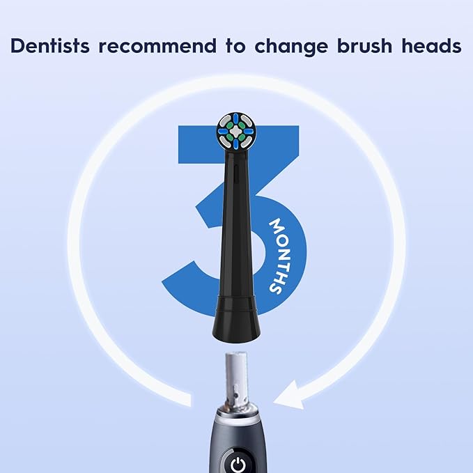 IO Brush Heads Compatible with Oral B IO 2/3/4/5/6/7/8/9/10/Deep Clean Electric Toothbrushes, Replacement Heads Compatible with Oral B IO with Medium Bristles (6 Black)