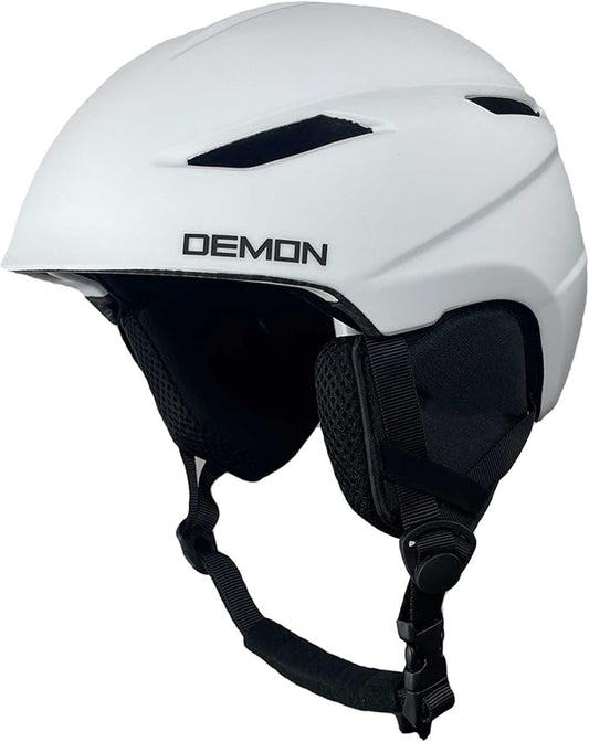 Demon United Snowboard and Ski Helmet with MIPS - Adult - Matte Black/Matte White - PC Shell & Inmold EPS Foam- Twist Dial Fit System - Audio Ready Earpads-StrideForce Fitness