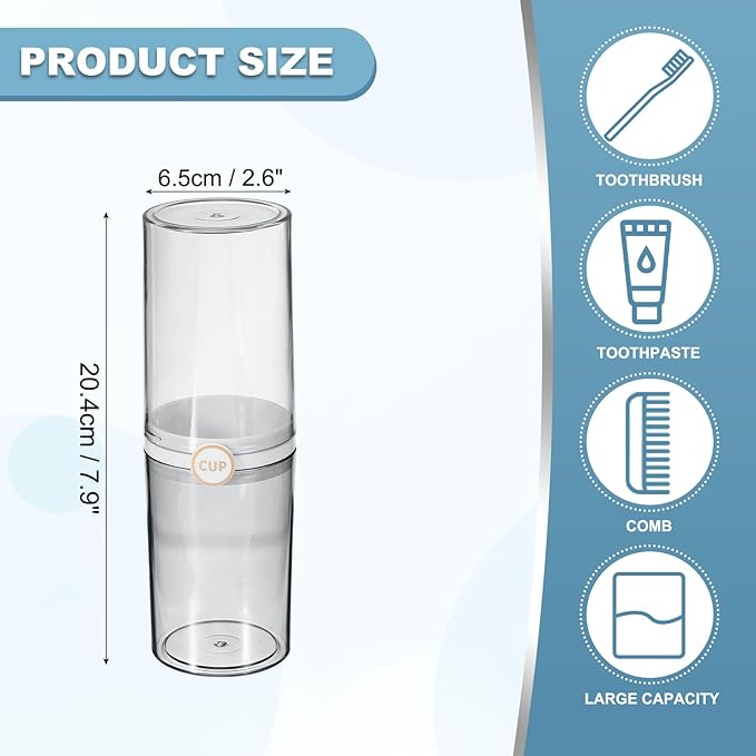 uxcell 1Pcs Travel Toothbrush Case, Portable Travel Toothbrush Holder with Cover, Toothbrush and Toothpaste Container for Bathroom, Gym,Business Trip, Camping (Black)