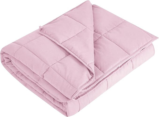 L'AGRATY Weighted Blanket - 48"x72" 20lbs Cooling Breathable Heavy Blanket Microfiber Material with Glass Beads for Adult All-Season Summer Fall Winter Soft Thick Comfort-StrideForce Fitness