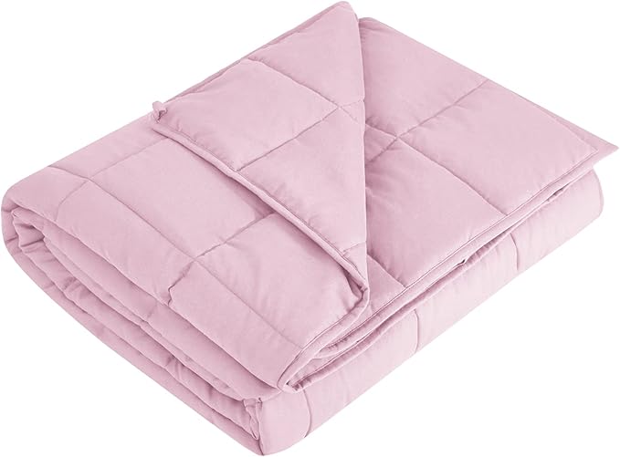 L'AGRATY Weighted Blanket - 40"x60" 7lbs Cooling Breathable Microfiber Material with Glass Beads Small Blanket All-Season Summer Fall Winter Soft Thick Comfort-StrideForce Fitness