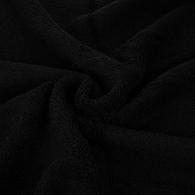 CASA COPENHAGEN Solitaire 2 Piece Bath Sheet Towel Set- Black, 600 GSM Designed in Denmark Made of Soft Egyptian Cotton for Bathroom, Kitchen & Shower-StrideForce Fitness