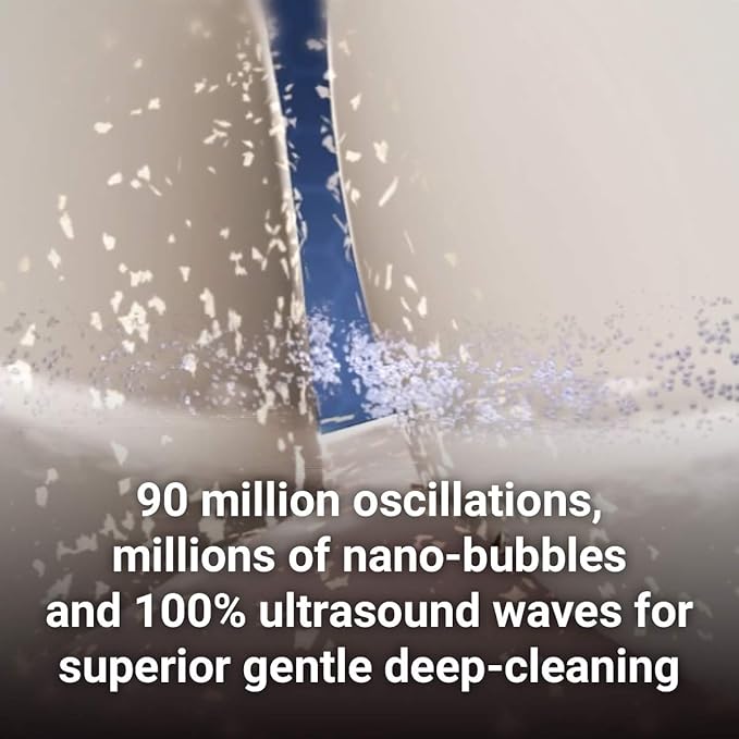 Emmi-dent Metallic Electric ultrasonic Toothbrush - for Sensitive Teeth and Gums. Gently deep-Cleans with Patented 100% Ultrasound Wave Technology - Without Abrasion and no Brushing Required