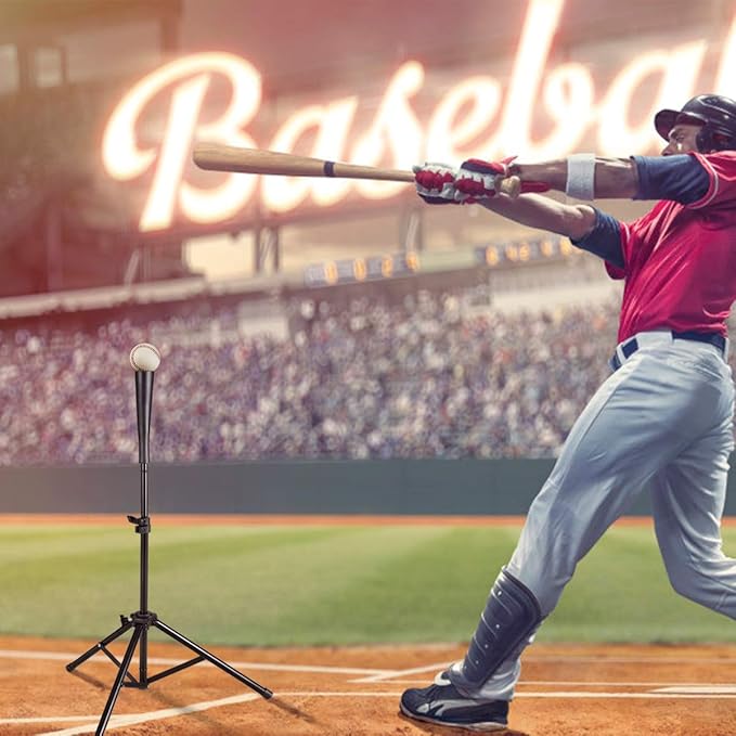 Goplus Batting Tee, Adjustable Baseball Softball Tripod for Batting Training Practice with Carrying Bag-StrideForce Fitness