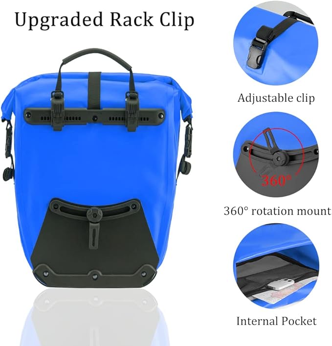 ROCKBROS Bike Panniers Waterproof Bike Rear Rack Bag Max 30L Large Capacity Bike Rear Panniers for Cycling Traveling Commuting-StrideForce Fitness