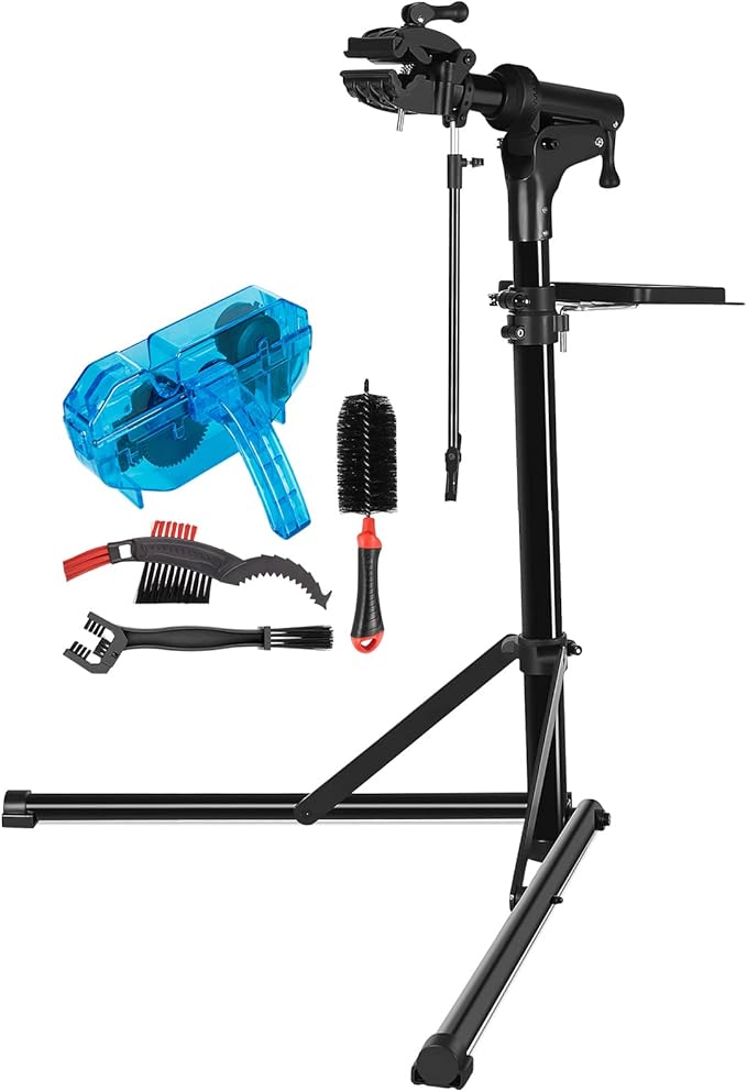 CXWXC Bike Repair Stand -Shop Home Bicycle Mechanic Maintenance Rack- Bike Workstands for Mountain Bike and Road Bike (D:Black Blue)-StrideForce Fitness
