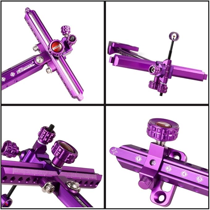 Archery Recurve Bow Sight, SOOHUPET Accessories T Shape Archery Shooting Target Sight Adjustable Bowsight with Optical Fiber Pin Sight for Target Practice-StrideForce Fitness