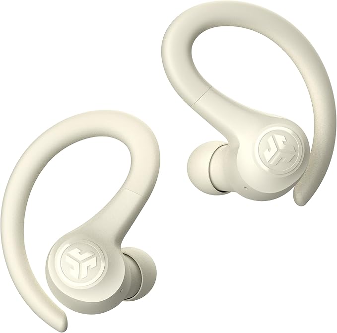JLab Go Sport+ Wireless Workout Earbuds Featuring C3 Clear Calling, Secure Earhook Sport Design, 35+ Hour Bluetooth Playtime, and 3 EQ Sound Settings (Sand)-StrideForce Fitness