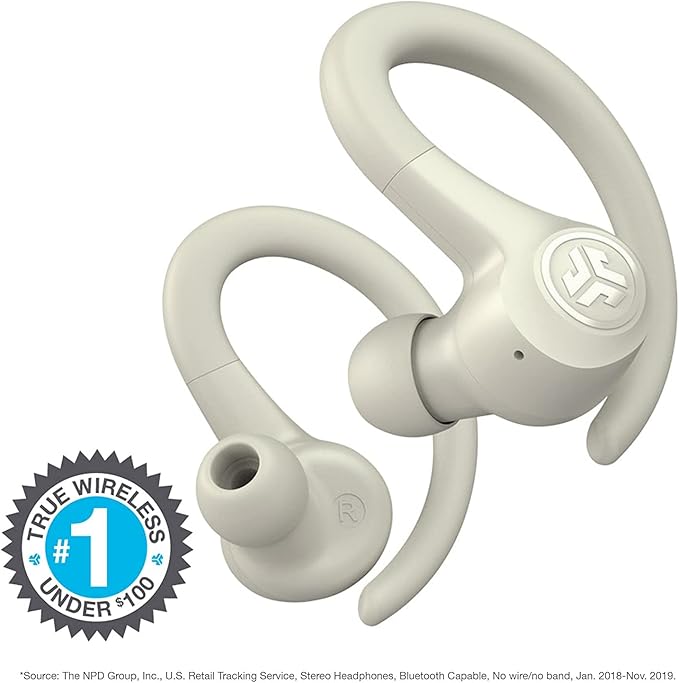 JLab Go Air Sport, Wireless Workout Earbuds Featuring C3 Clear Calling, Secure Earhook Sport Design, 32+ Hour Bluetooth Playtime, and 3 EQ Sound Settings (Sand)-StrideForce Fitness