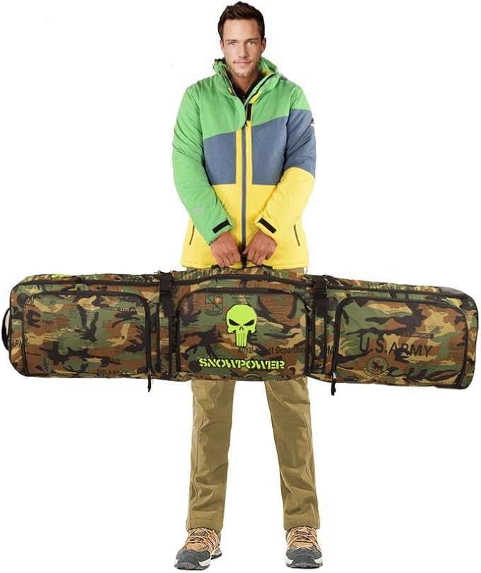 UNISTRENGH Waterproof Snowboard Bag Multi-compartment Adjustable Durable Snow Sports Equipment Backpack Bags for Air Travel-StrideForce Fitness