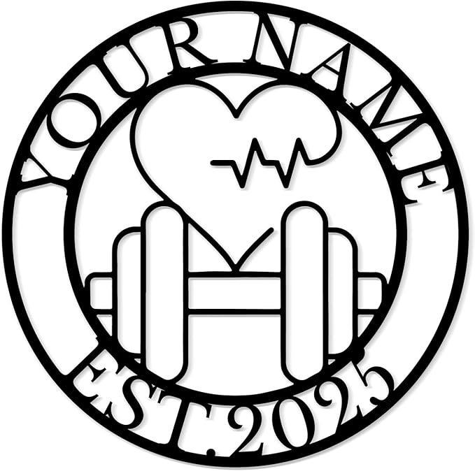 Customized Metal Gym Name Sign, Personalized Sports Room Wall Art,Metal Gym Sign,Unique Fitness Wall Sign, Gym Lovers Unique Gift, Gym Wall Art,Training Center Sign (Style-11)-StrideForce Fitness