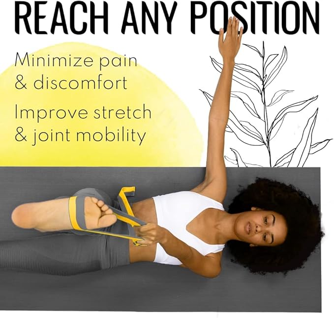 TECEUM Yoga Strap & Mat Strap – 2 IN 1 – Cotton – 6 ft 8 ft 10 ft (30+ colors) – Adjustable Non-Slip Belt for Yoga, Pilates, Stretching, Physical Therapy, Fitness & Home Workout – For Carrying Mats-StrideForce Fitness