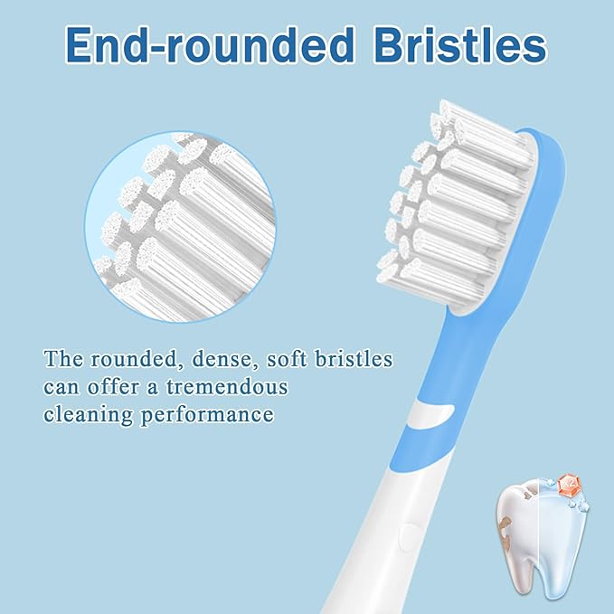 Kids Toothbrush Heads Compatible with Electric Philips Sonicare Handle 6032/94 6321 6340 6042 6320 6330, Replacement Heads Compact for Child 3-7 Years Old, Mini Brush Heads with Caps, Pink&Blue 4 Pack