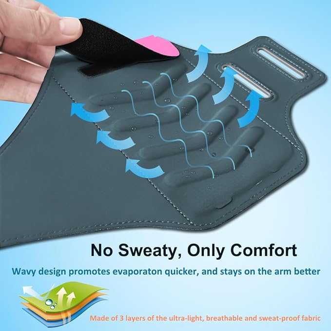 Phone Holder for Running-Arm Band for Running for iPhone & Samsung Galaxy, Cell Phone Armband Holder for Walking, Gym, Workout, Men, Women, w/Adjustable Strap & Zipper Pocket (Pink-M)-StrideForce Fitness