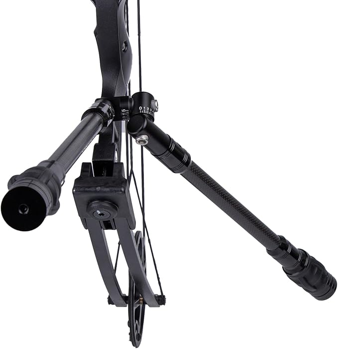 Archery Bow Stabilizer for Compound Bow, Carbon Fiber Bow Balance Bar, Damping System and Weights Kit, 6/8/10/12/in-StrideForce Fitness