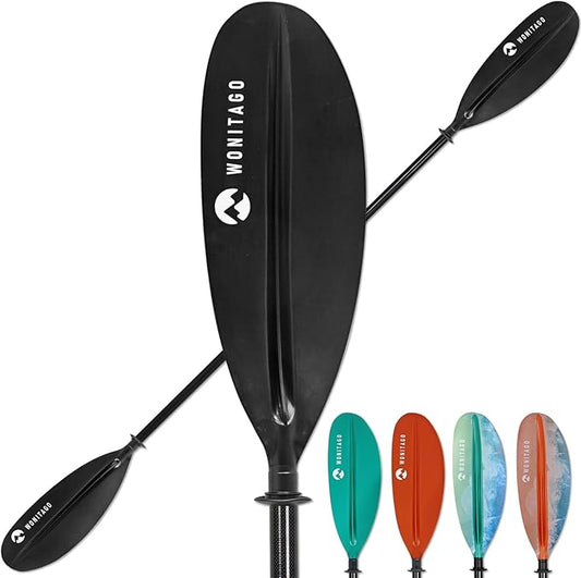 Kayak Paddle Premium Carbon Fiber Paddle with Reinforced PP + Fiberglass Blade, Floating Adjustable Kayaking Oars, 3 Piece, 220-240 cm/86-94 Inches, 240-260 cm/94-102 Inches-StrideForce Fitness
