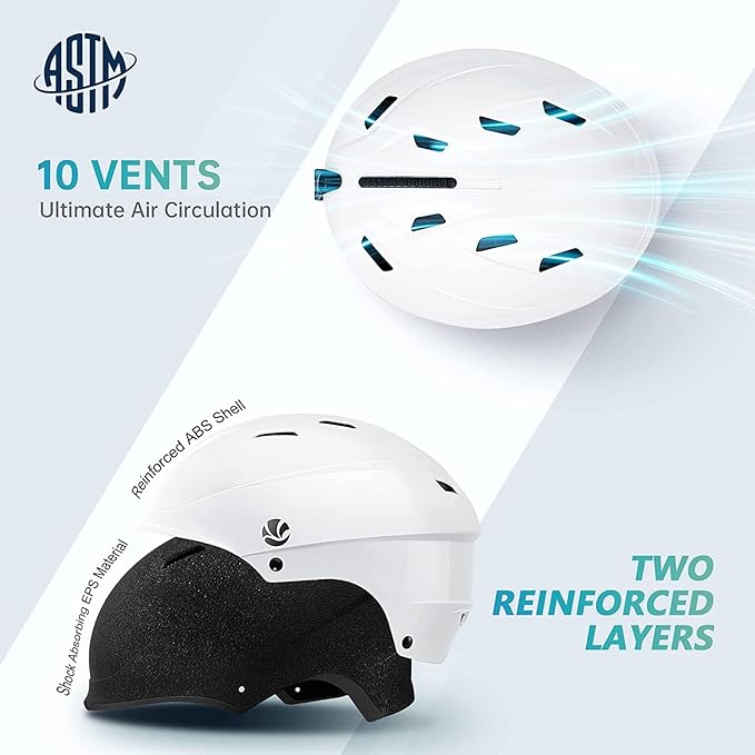 VANRORA Ski Helmet, Snowboard Helmet for Men & Women, Climate Control Venting, Dial Fit, Goggles Compatible, Removable Fleece Liner and Ear Pads, Safety-Certified-StrideForce Fitness