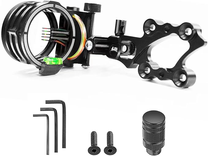 5-Pin Archery Bow Sight, Outdoor Archery Equipment, Tool-Less Micro-Click Adjustments Use with Left and Right-Hand Bows-StrideForce Fitness