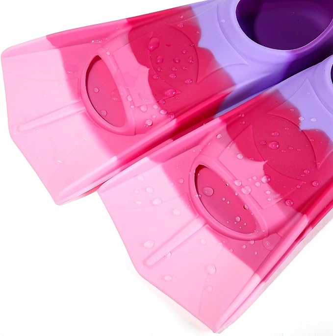 Kids Swim Fins,Short Kids Fins Youth Swimming Flippers for Lap Swimming Training for Children Girls Boys Beginners-StrideForce Fitness