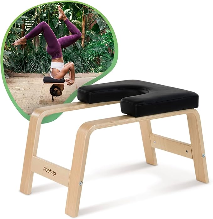 FeetUp - The Original Yoga Headstand Bench, Vegan Handstand Trainer Bench and Stand, Strength Training Inversion Equipment for Relaxation and Strength, Includes App & Starter Kit, #1 Worldwide-StrideForce Fitness
