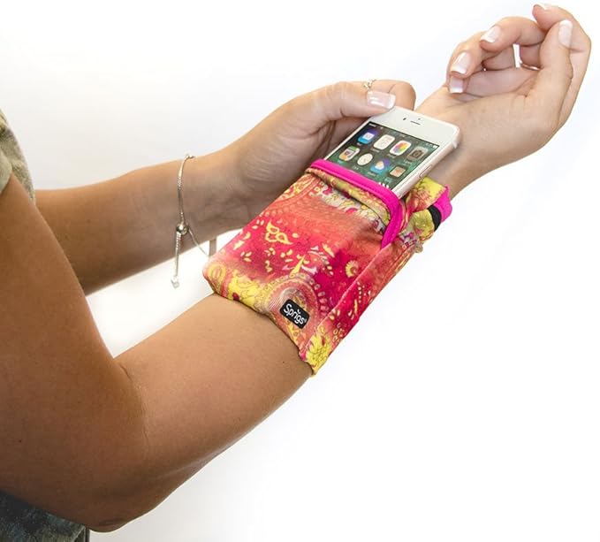 Sprigs Banjees 2 Pocket Wrist Wallet/Wrist Band/Wrist Pocket for Travel, Walking, & Running. Wallet Pouch That Holds Cash, Card, ID's, and More-StrideForce Fitness