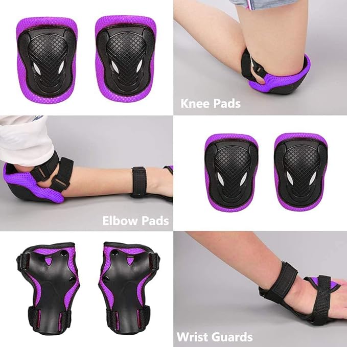 Adjustable Helmet for Ages 3-16 Kids Toddler Boys Girls Youth,Protective Gear with Elbow Knee Wrist Pads for Multi-Sports Skateboarding Bike Riding Scooter Inline skatings Longboard Roller Skate-StrideForce Fitness