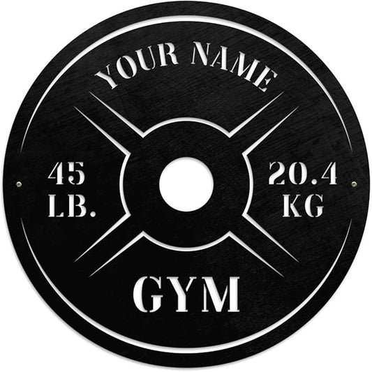 Personalized Home Gym LED Tin Metal Sign Multiple Sizes, Weight Lifting Exercise Workout Room Training Fitness Center Motivational Inspirational Quotes Decor Wall Art Hanging Accessories (06 w/o LED)-StrideForce Fitness