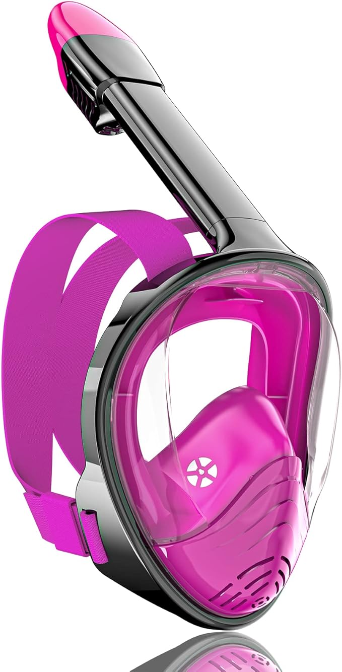 QingSong Full Face Snorkel Mask for Adults, Snorkeling Gear with Camera Mount, 180 Degree Panoramic View Snorkel Set Anti-Fog Anti-Leak-StrideForce Fitness