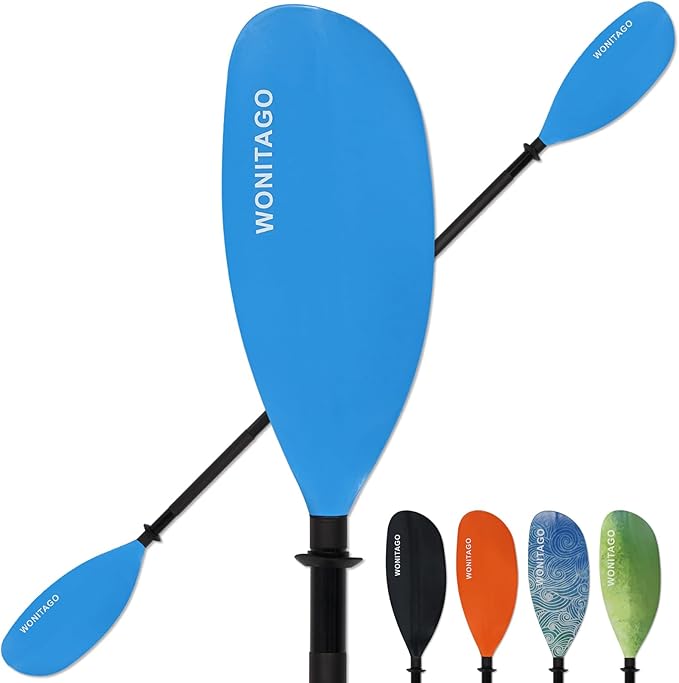 Kayak Paddles with Alloy Shaft and PP Blade, Floating Kayaking Oars, Adjustable 230-250 cm/90-98 Inches, 210-230 cm/82-90 Inches-StrideForce Fitness