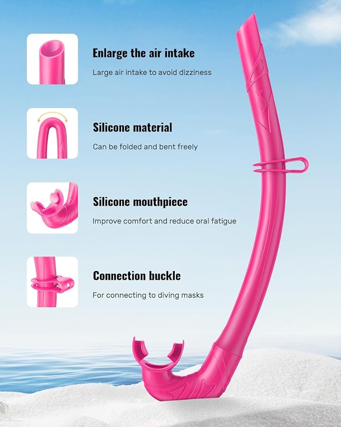 W WSTOO Adults Diving Snorkel Breathing Tube Silicone Flexible Foldable Snorkel Anti-Drop for Freediving Swim Training,Diving and Scuba Diving,Easy to Carry for Travel-StrideForce Fitness