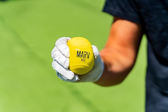 Marv Hitting Balls - 2 Dozen (24 Pack) | 10oz Heavy Training Baseballs for Power, Strength & Barrel Accuracy | Soft Shell & Bat Safe | Limited Flight | Ideal for Baseball and Softball Drills-StrideForce Fitness