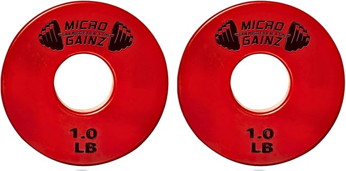 Micro Gainz Standard 1-Inch Center Hole Fractional 2 Pcs Color Weight Plates, Choose (.25LB-1LB) Designed for Standard 1-Inch Dumbbell & Barbell for Strength Training, Made in USA-StrideForce Fitness