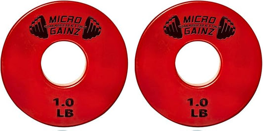 Micro Gainz Standard 1-Inch Center Hole Fractional 2 Pcs Color Weight Plates, Choose (.25LB-1LB) Designed for Standard 1-Inch Dumbbell & Barbell for Strength Training, Made in USA-StrideForce Fitness