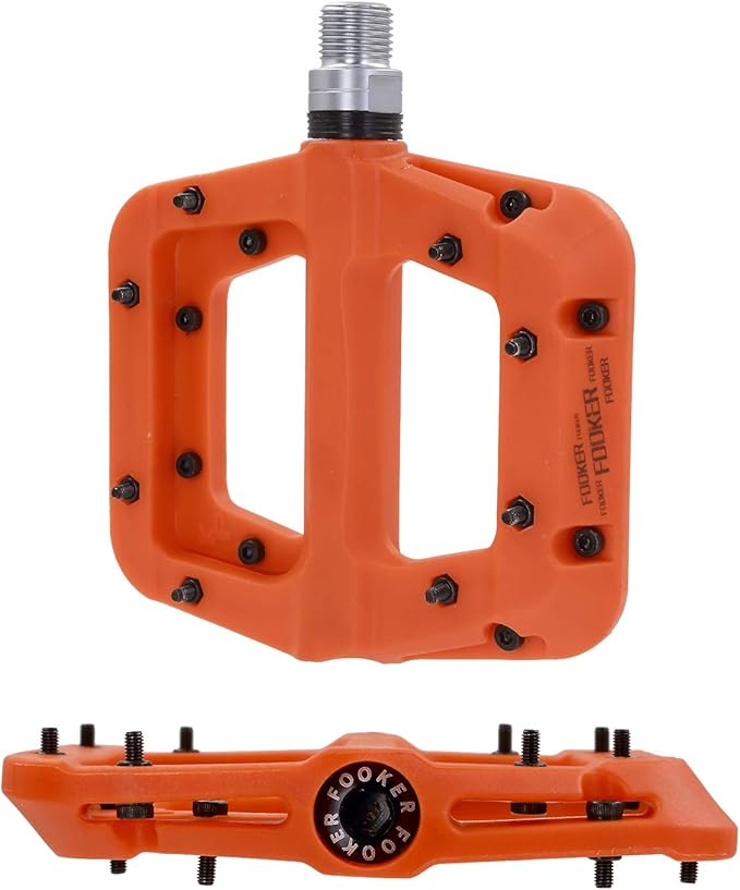 FOOKER MTB Pedals Mountain Bike Pedals 3 Bearing Non-Slip Lightweight Nylon Fiber Bicycle Platform Pedals for BMX MTB 9/16"-StrideForce Fitness