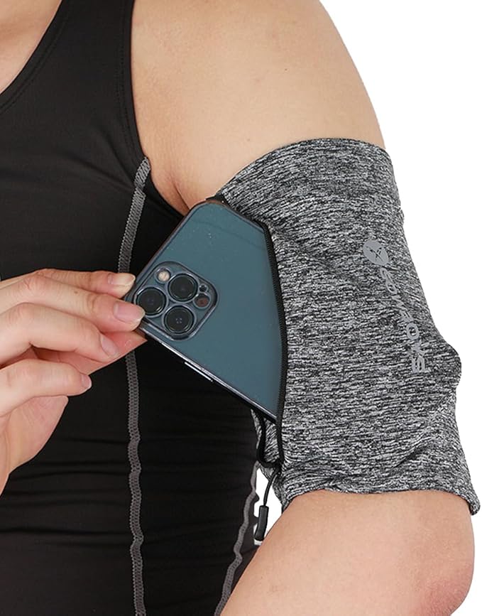 Running Phone Armband for Men Women,Universal Arm Bands for Phones Below 8 Inches,Waterproof Cell Phone Armband for Hiking,Running,Cycling,Climbing(Grey S)-StrideForce Fitness
