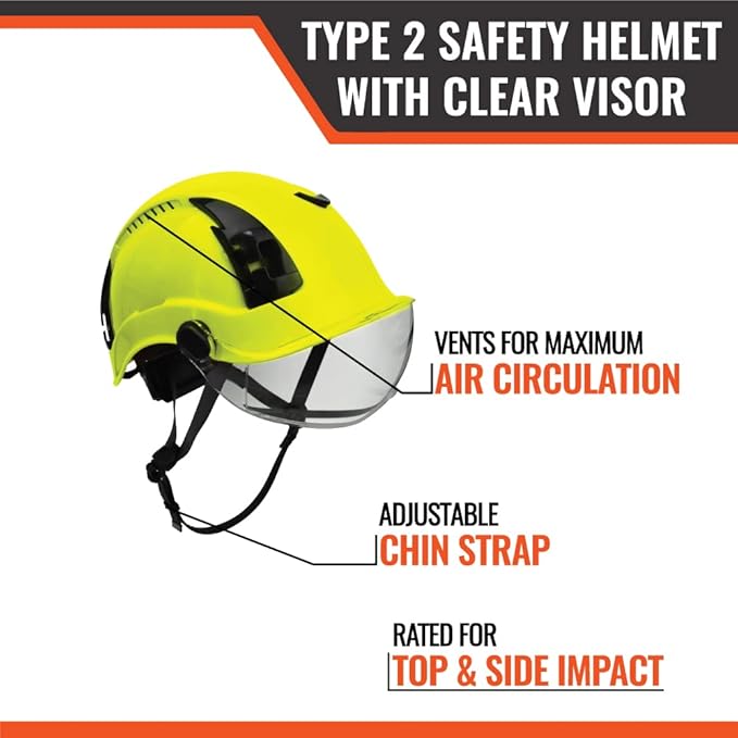 Malta Dynamics APEX Type 2 Safety Helmet – OSHA and ANSI Z89.1 Compliant Safety Hard Hats for Construction Workers and Vented Helmet for Head Protection-StrideForce Fitness