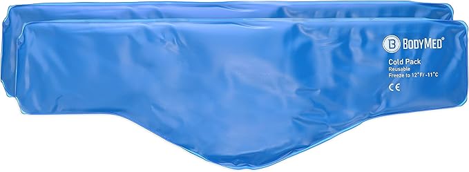 BodyMed Reusable Vinyl Ice Pack (2-Pack) for Neck - Professional Grade Cold Therapy for Injuries, Aches, Swelling, Bruises, Sprains - 23 in. Long (Neck Contour)-StrideForce Fitness