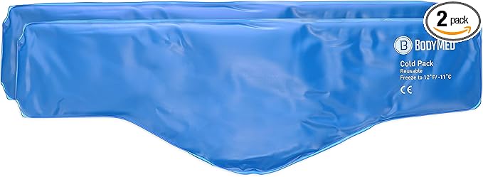 BodyMed Reusable Vinyl Ice Pack (2-Pack) for Neck - Professional Grade Cold Therapy for Injuries, Aches, Swelling, Bruises, Sprains - 23 in. Long (Neck Contour)-StrideForce Fitness