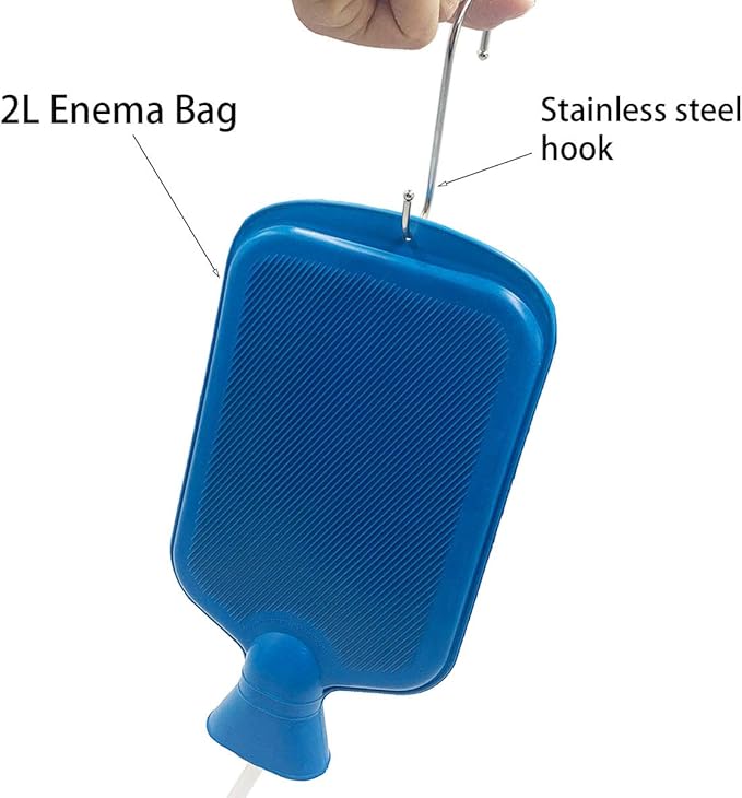 Enema Kit – 2L Enema Bag– 5.0ft. Long Silicone Hose – 5 Multi-Size Reusable Tips – Controlled Water Flow – for Colon Detox Cleanse Enemas-StrideForce Fitness