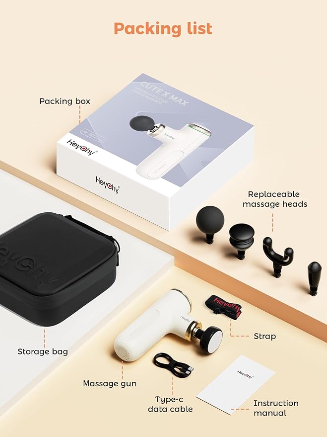 Mini Massage Gun Deep Tissue with Heat, Portable Percussion Muscle Massager for Pain Relief Muscle Relaxtion with Carry Case for Athletes & Home Use-StrideForce Fitness