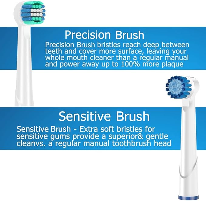 Replacement Heads Compatible with Oral B Braun Toothbrushes Electric- 16 Pack Professional Precision & Sensitive Brush Heads Refill for Oral B 7000/Pro 1000/9600/ 5000/3000/8000
