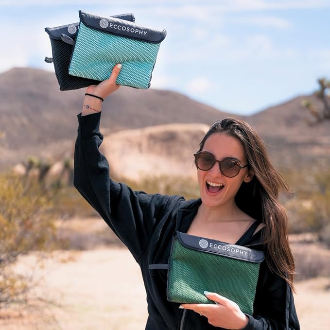 ECCOSOPHY Microfiber Beach Towel – Quick Dry Gym Towel, Highly Absorbent with Ribbed Texture, Lightweight – Ideal for Travel, Pool, Yoga, Fitness & Outdoor Adventures – 40x20 Fern-StrideForce Fitness