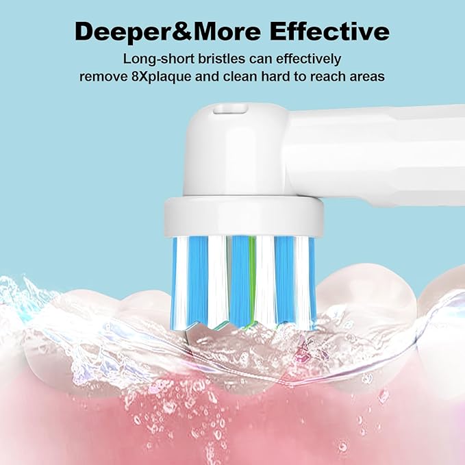 Toothbrush Heads Compatible with Oral B Braun Pro 1000/Genius X/Smart 1500 Series Electric Toothbrush, 14 Count Refills Brush Head Compatible with Oral B (White)