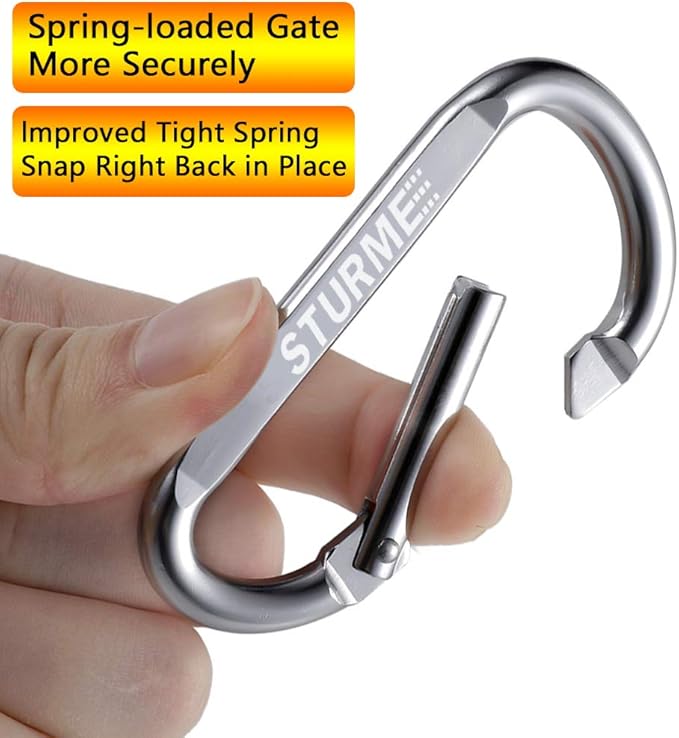 STURME 12pcs Carabiner Clip 3" Small Durable Carabiner Keychain Carabeaner Hooks-StrideForce Fitness
