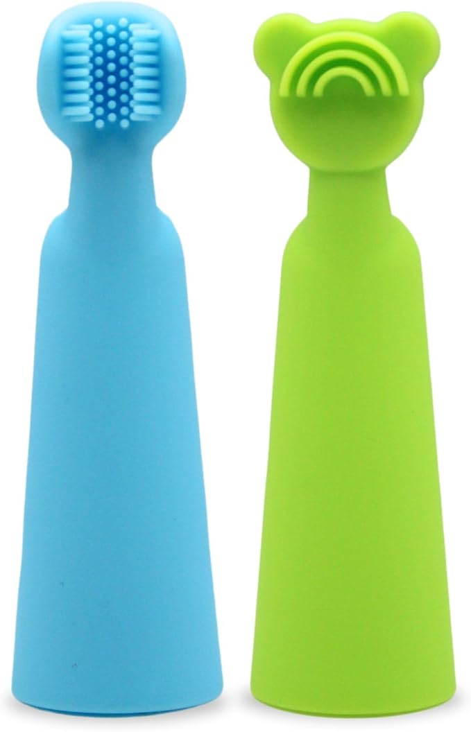 oogiebear Baby Finger Brush & Tongue Scraper - Gentle Oral Care, Soft Silicone, BPA-Free, for Infants & Toddlers